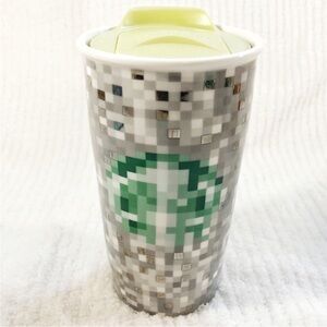 Starbucks Rodarte Ceramic Pixel Tumbler Travel Mug 12 oz Cup 2012